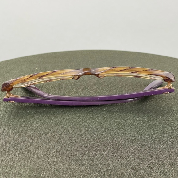 RARE FIND!! Vintage Gucci Eyeglasses GG Made in Italy Violet/Brown - Picture 4 of 12